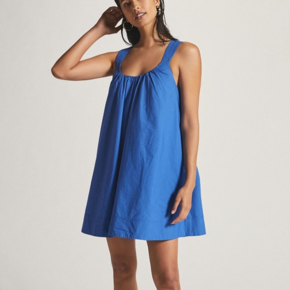 Meave By Anthropologie Blue Cross Back Dress